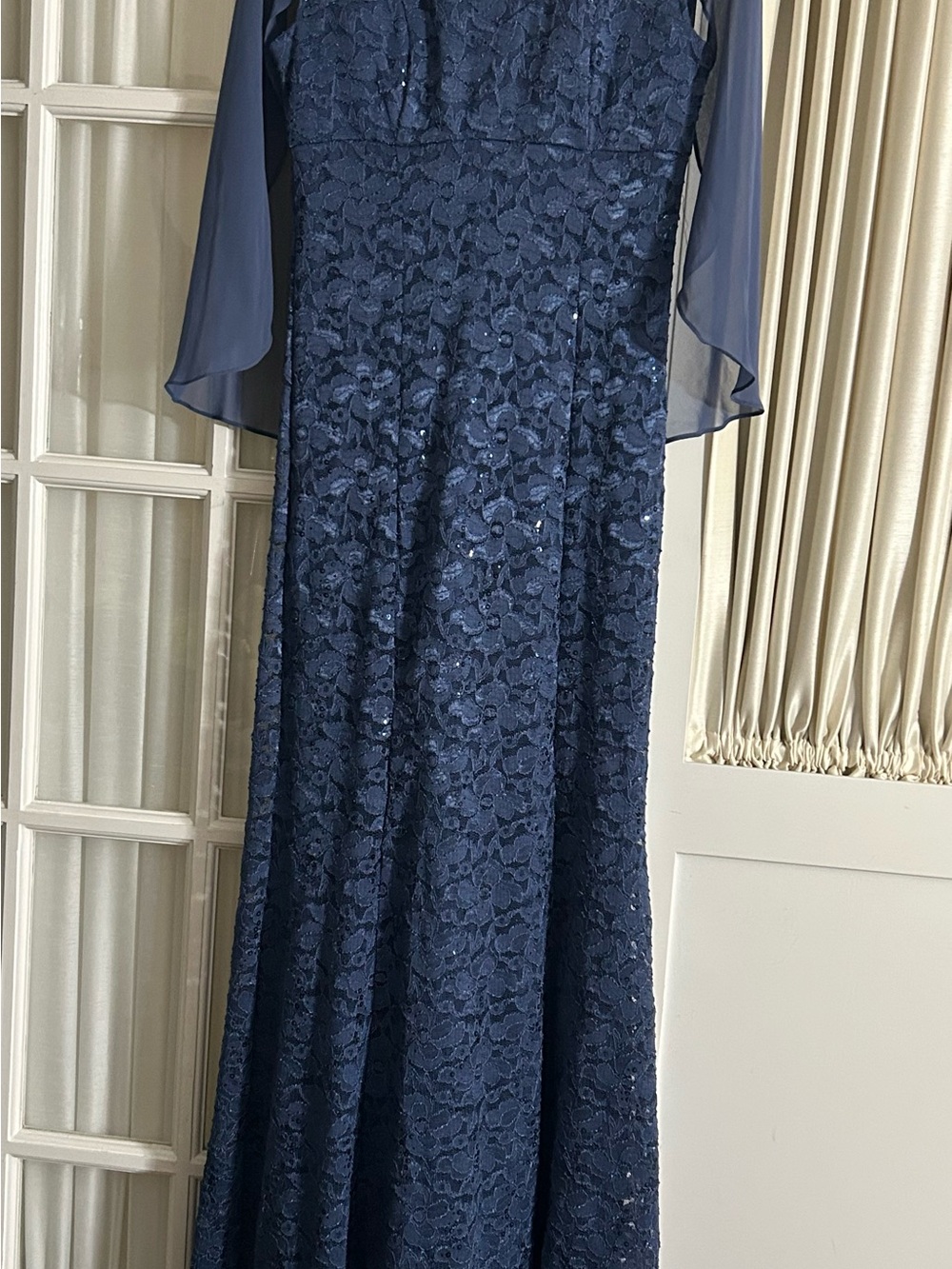 NWOT — Sequined Lace A-Line Sleeveless Maxi Dress